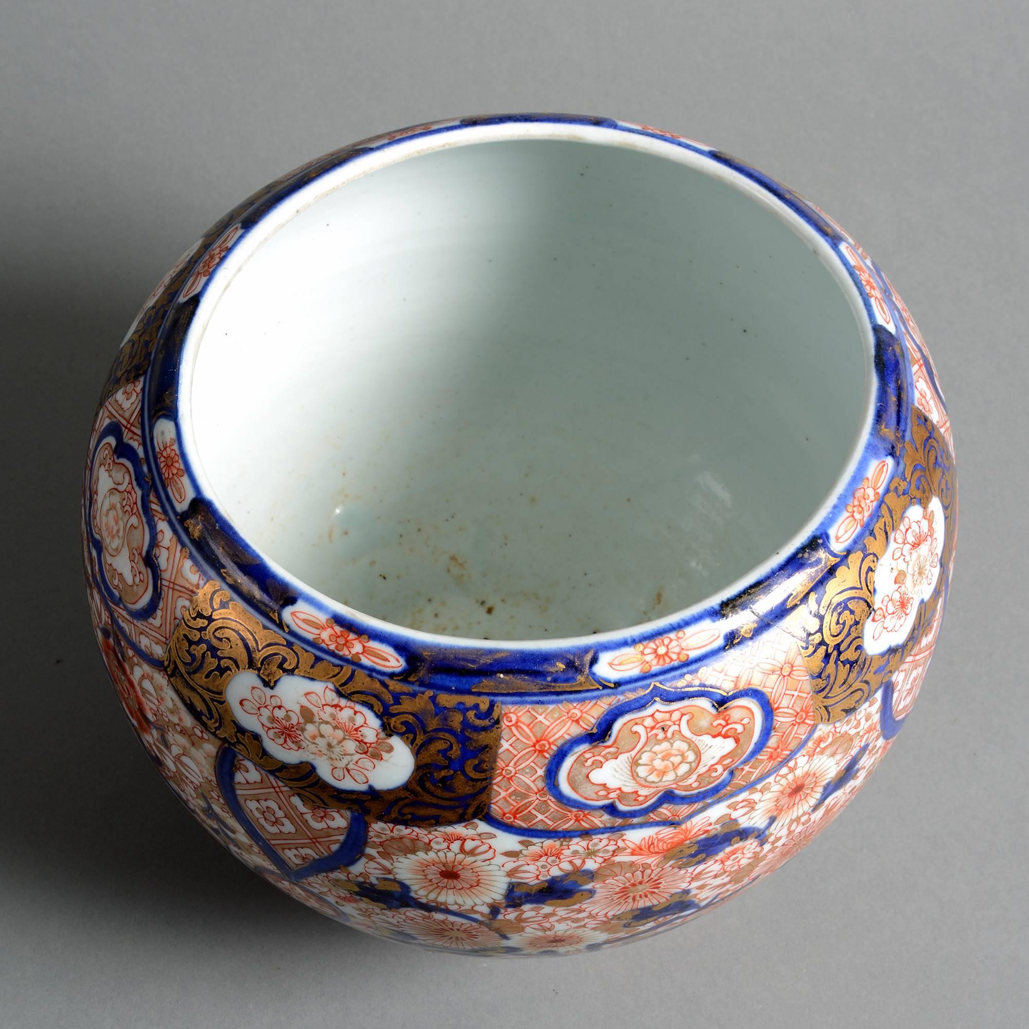 Japanese 19th Century Imari Porcelain Jardiniere