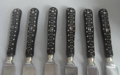 A rare set of Cased Knives, with Pique handles