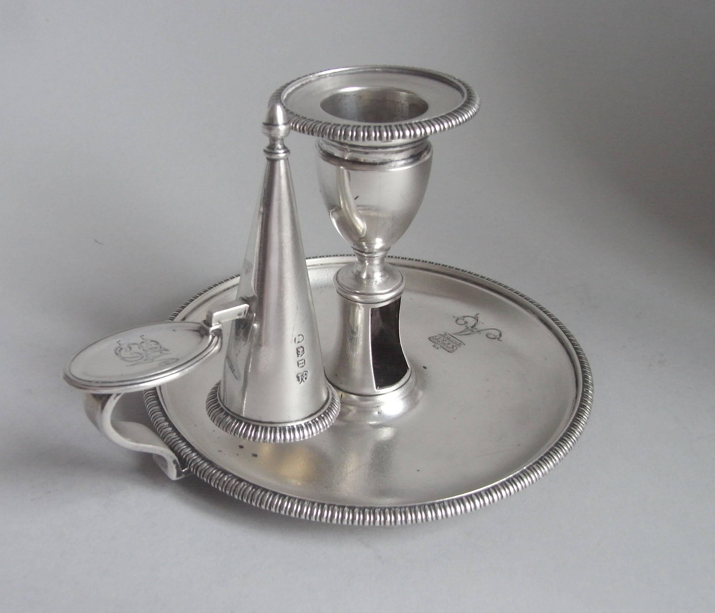 English ROYAL - A very fine George III Chamber Candlestick by John Emes.