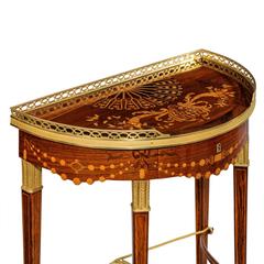 Companion Pair of Demilune Bow and Arrow Tables by Alix