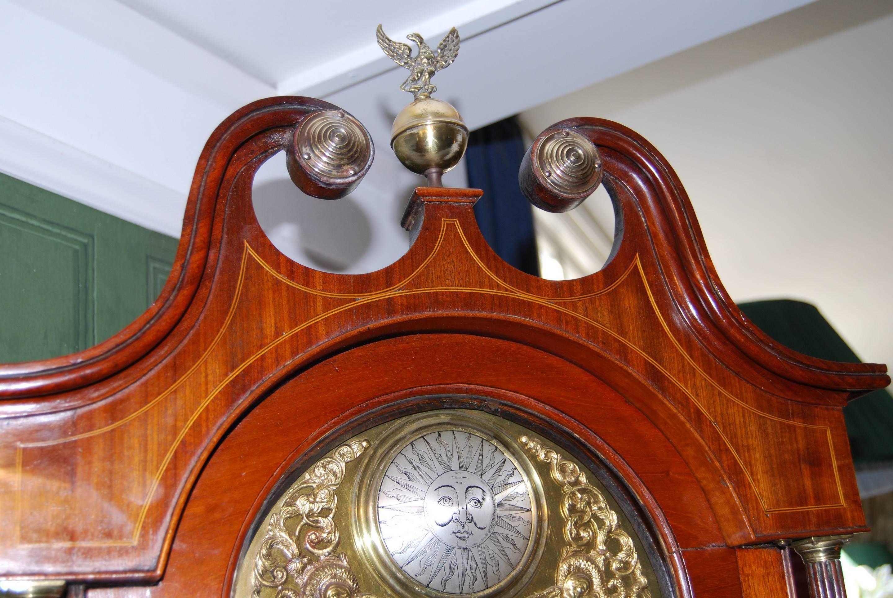 19th Century George III Mahogany and Inlaid Scottish Longcase Clock
