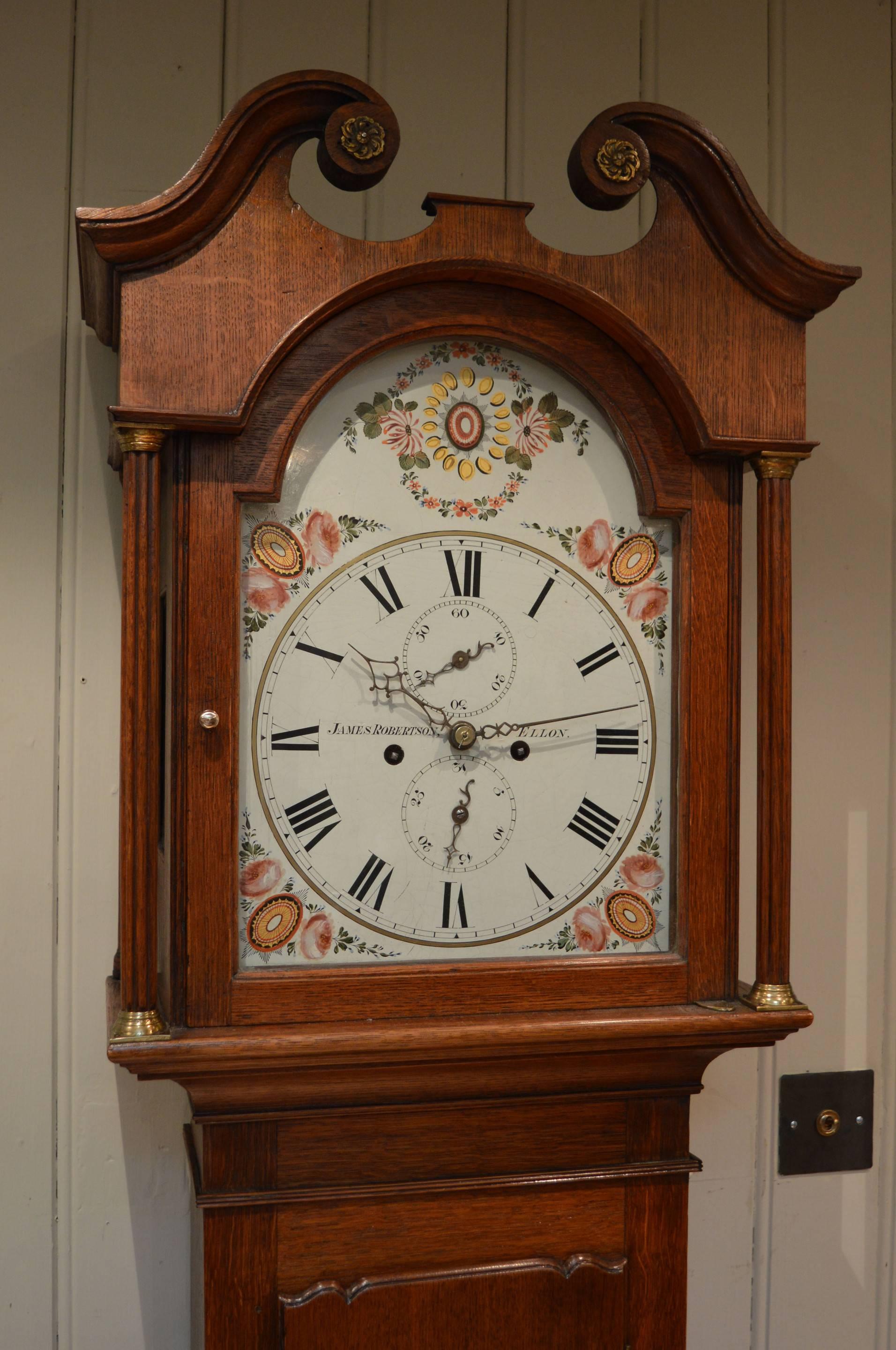light oak grandfather clock