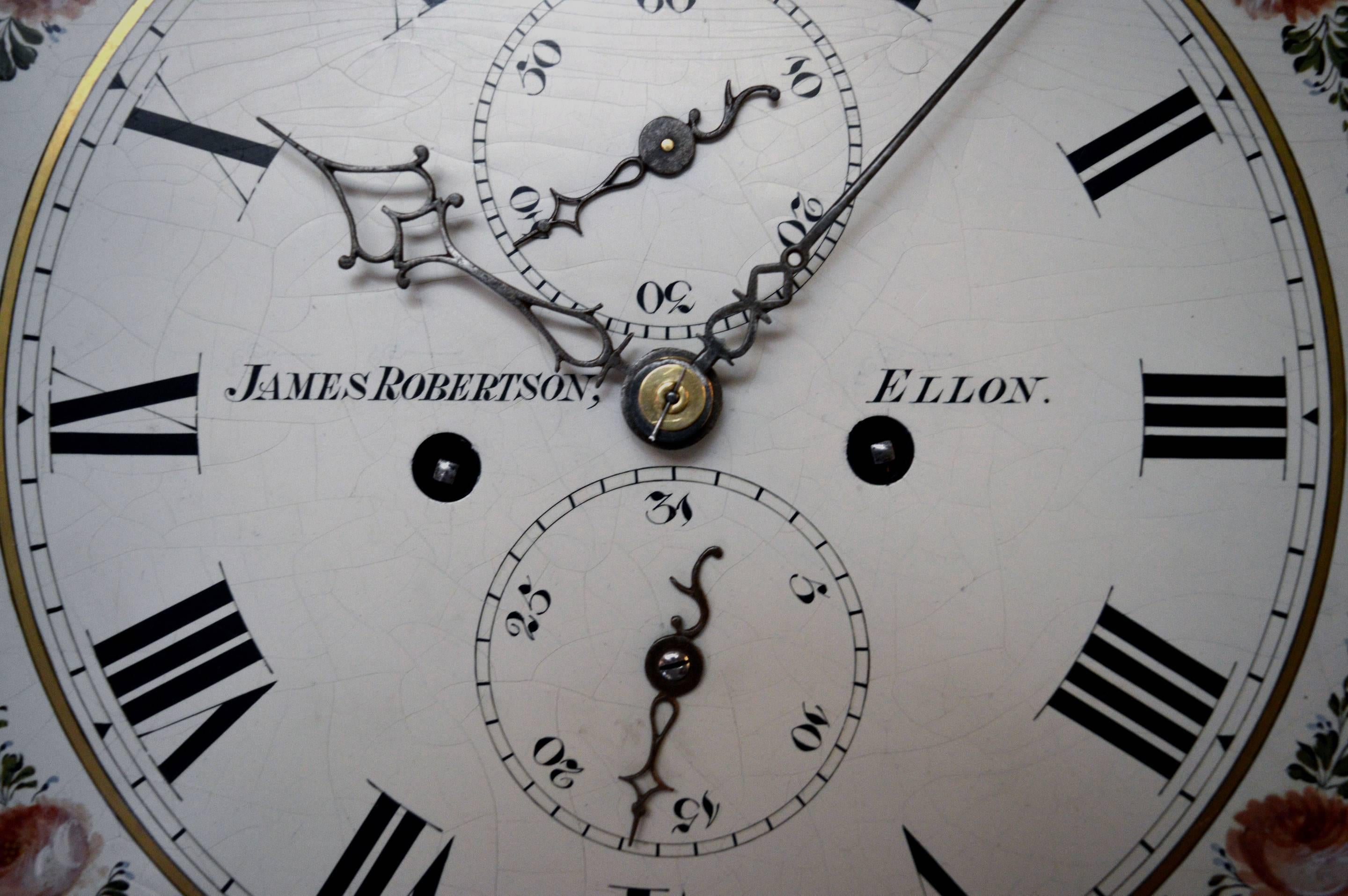 Small Light Oak Scottish Longcase Clock For Sale 1