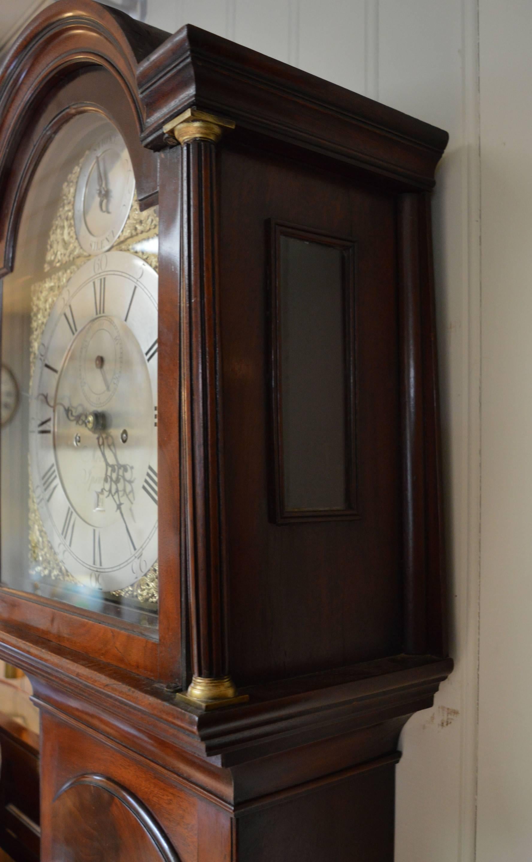 Small 18th Century Mahogany Longcase Clock 1