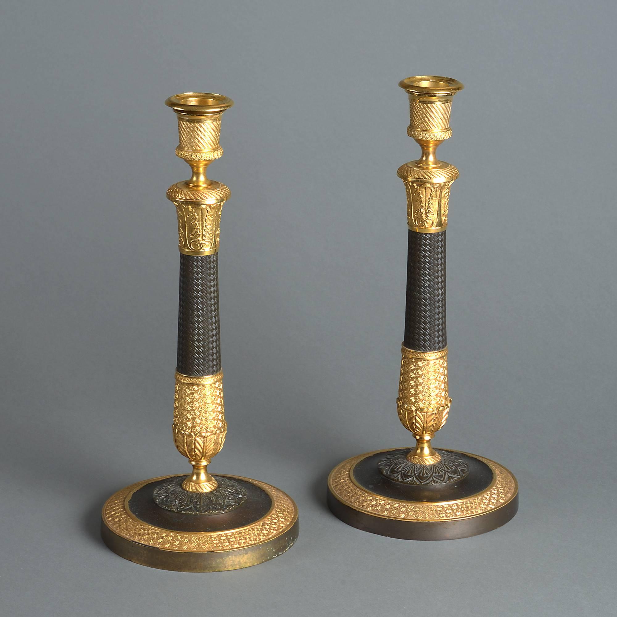 French Pair of Early 19th Century Charles 'X' Ormolu and Bronze Candelabra