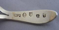 A rare George III Neo-Classical silver gilt "Frying Pan" Caddy Spoon