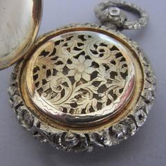 An extremely fine cast silver gilt "Watch" Vinaigrette made by Samuel Pemberton