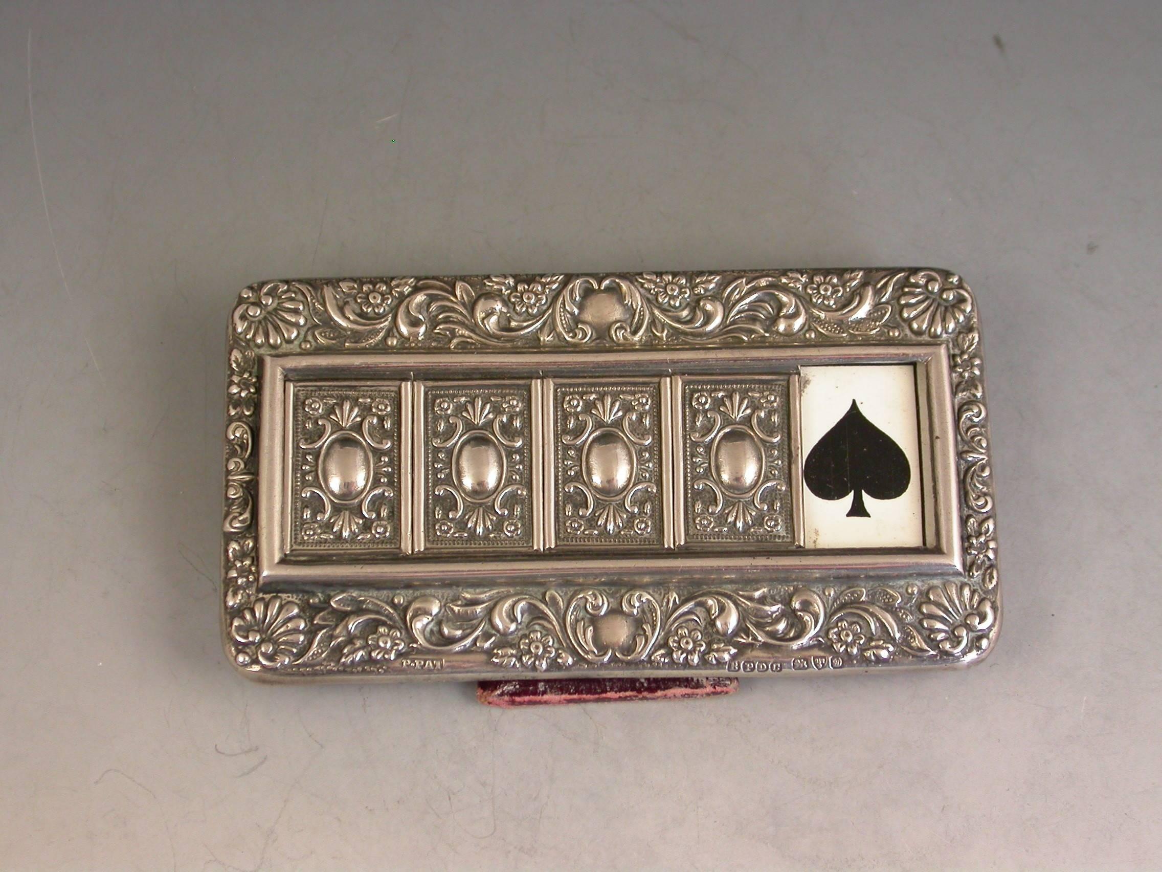 English Edwardian Patented Silver Trumps Marker