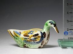 Staffordshire Pottery Sauce Boat in the Form of a Duck Figure Antique Period