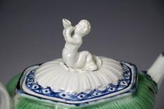 Antique English Pottery Pearlware Teapot, Late 18th Century