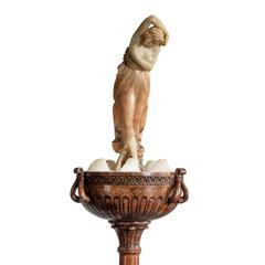 Attractive Alabaster Model of a Girl Dancing in a Fountain