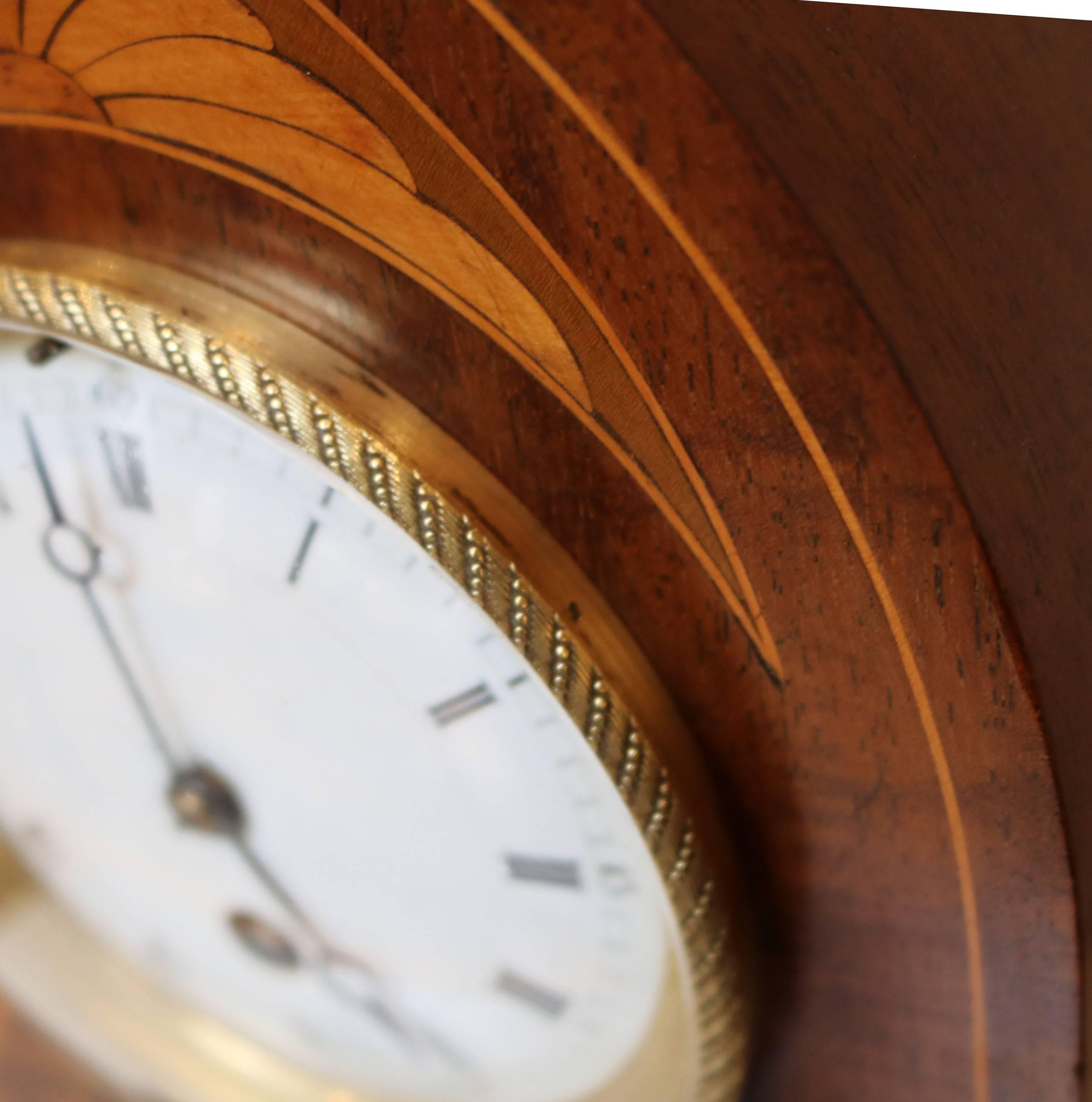 Late 19th Century Mahogany and Inlay Lancet Top Mantel Clock 1