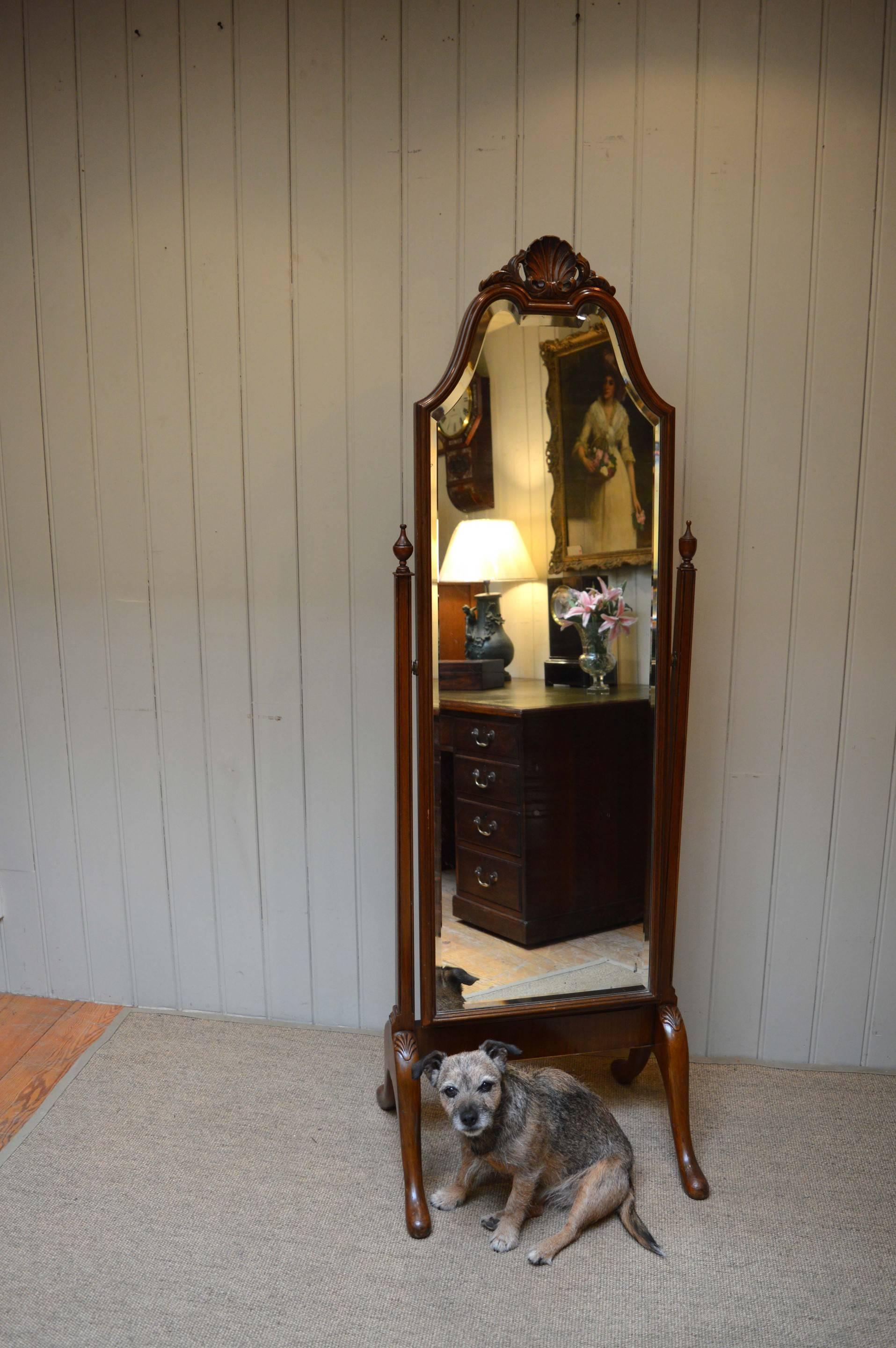 Walnut Cheval Mirror 1