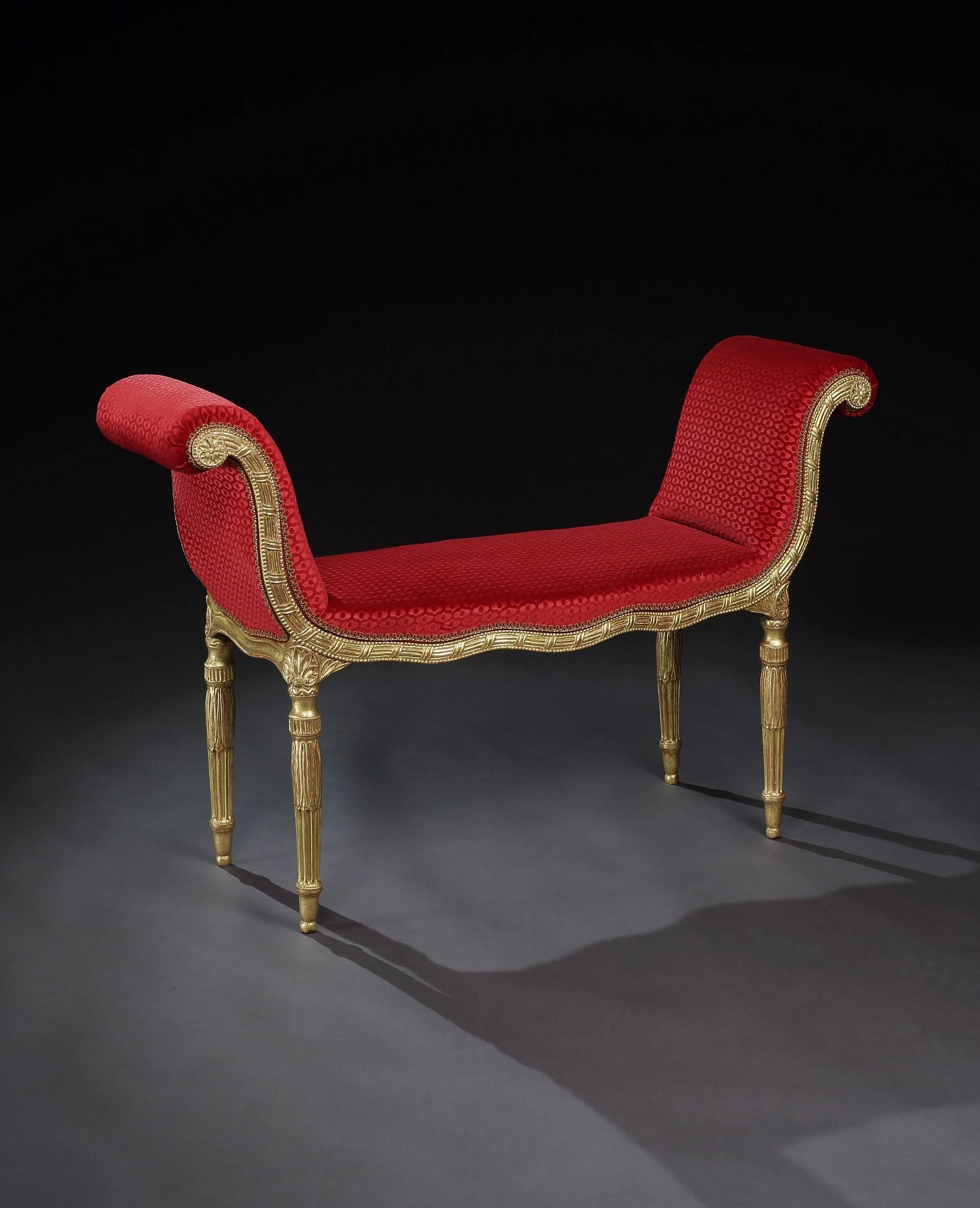 Pair of George III Giltwood Window Seats In Good Condition For Sale In London, GB