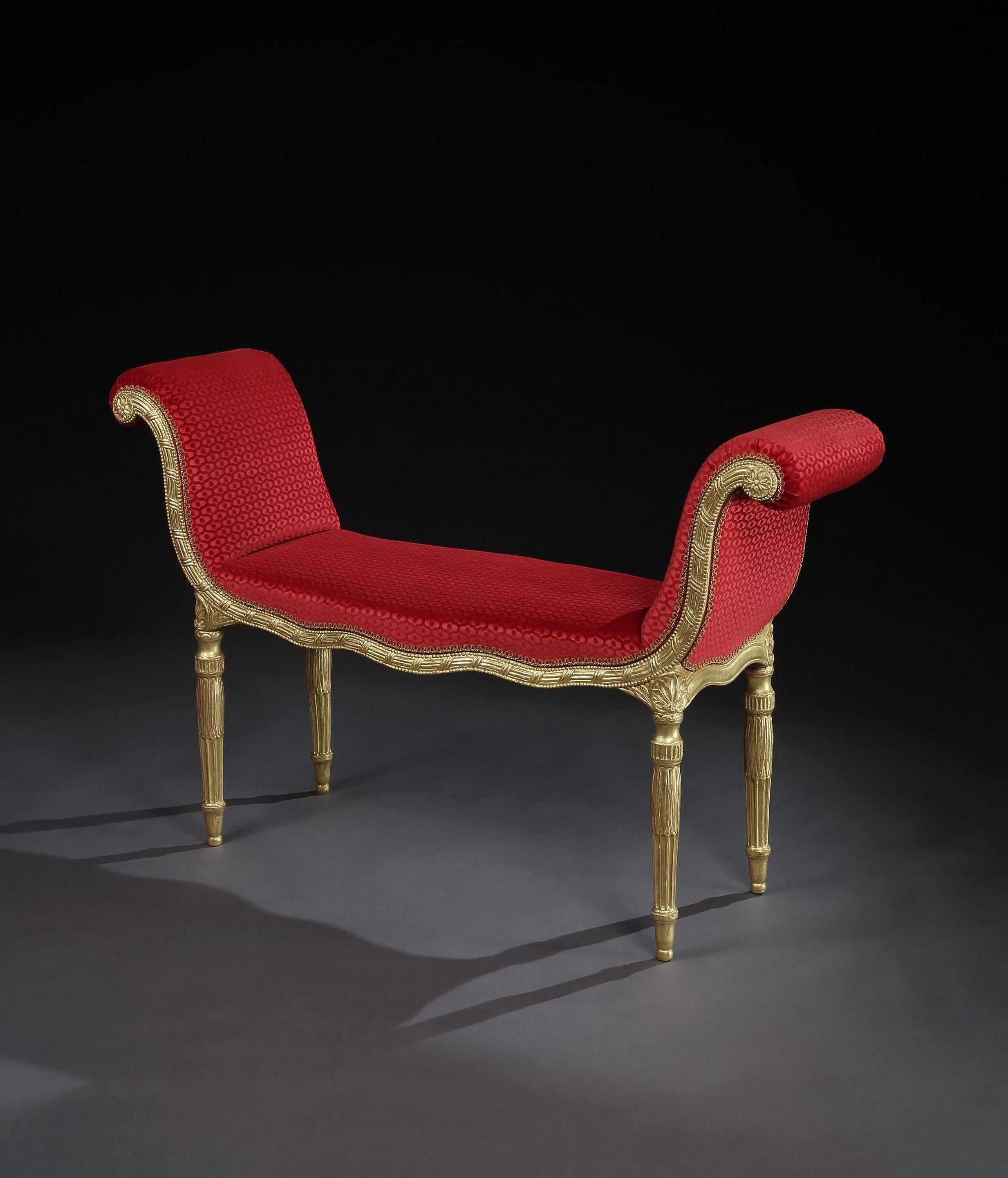 18th Century Pair of George III Giltwood Window Seats For Sale