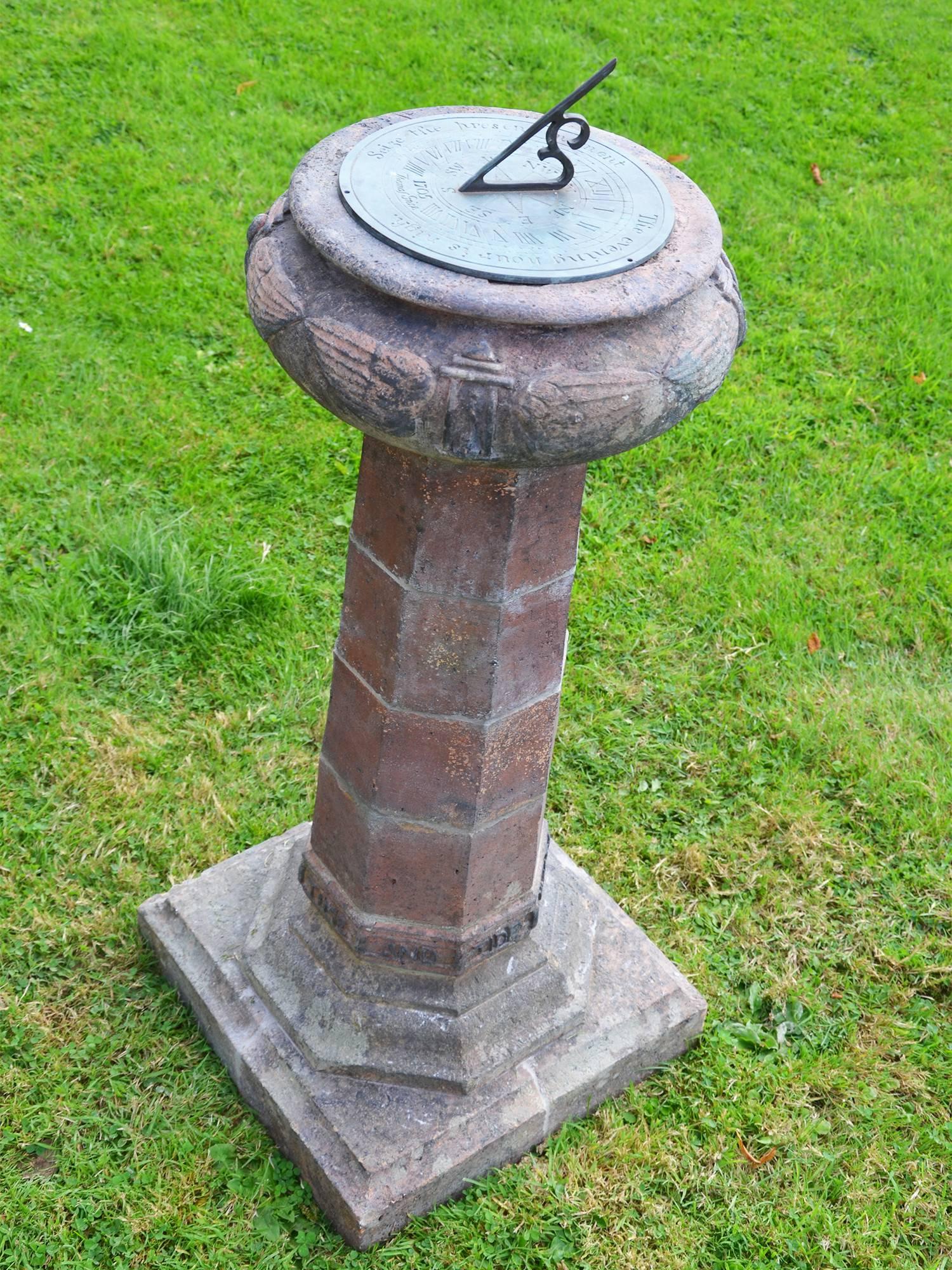 English Arts & Crafts Terracotta Sundial Attributed to the Compton Pottery