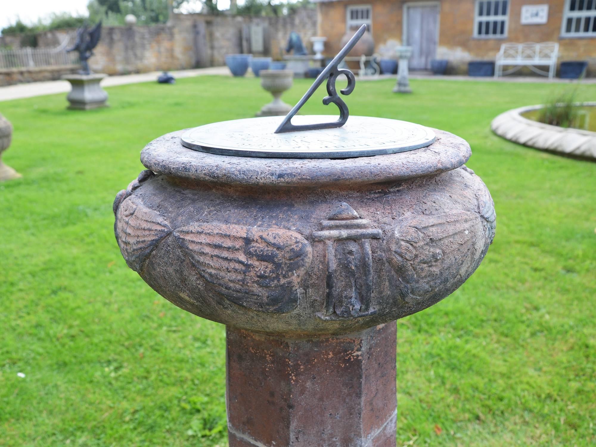 20th Century Arts & Crafts Terracotta Sundial Attributed to the Compton Pottery