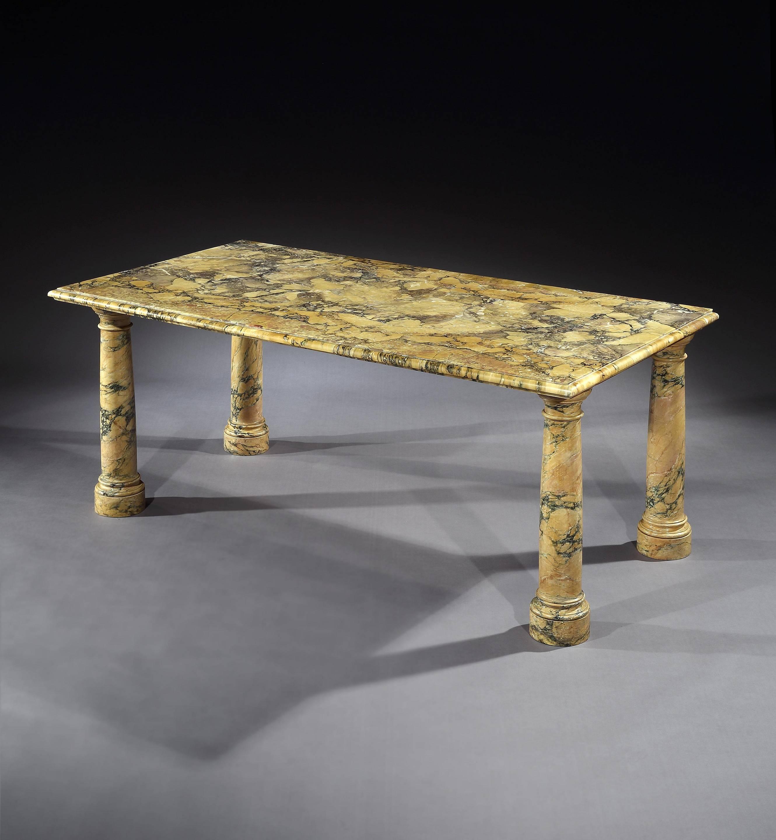 English Bantry House Siena Marble Tables For Sale