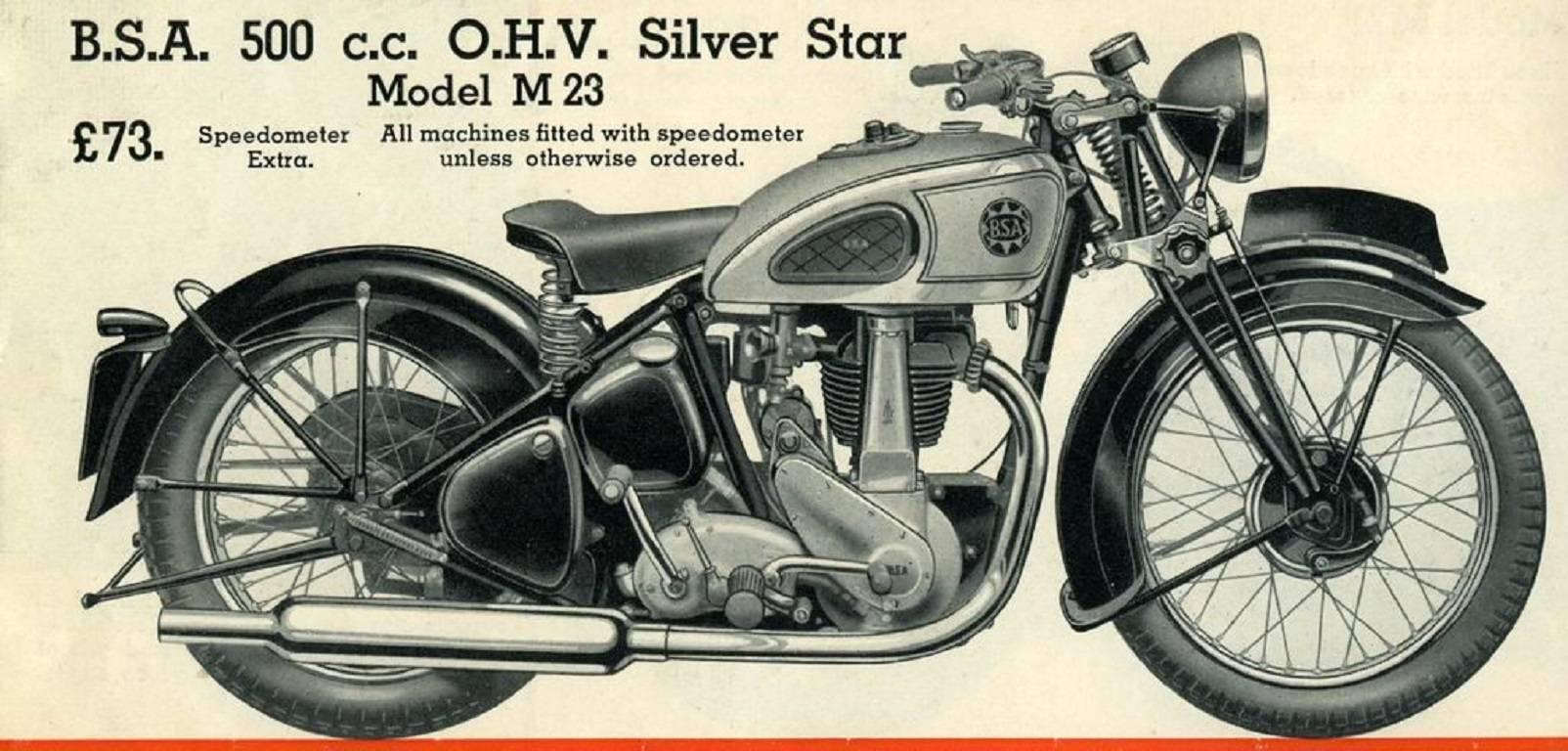 20th Century BSA Motorcycle Silver Star