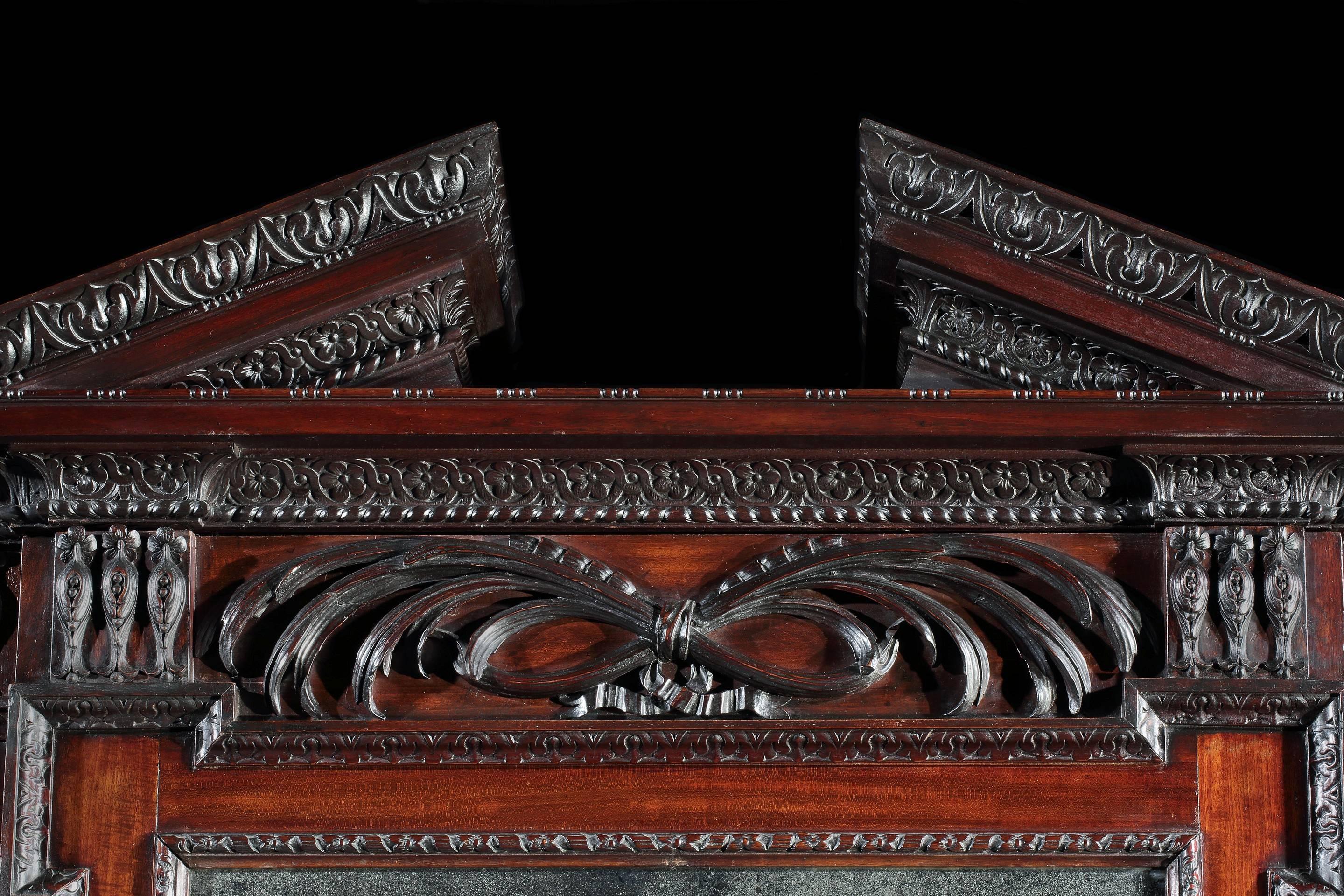 English George II Mahogany Bureau Cabinet Designed by William Kent For Sale