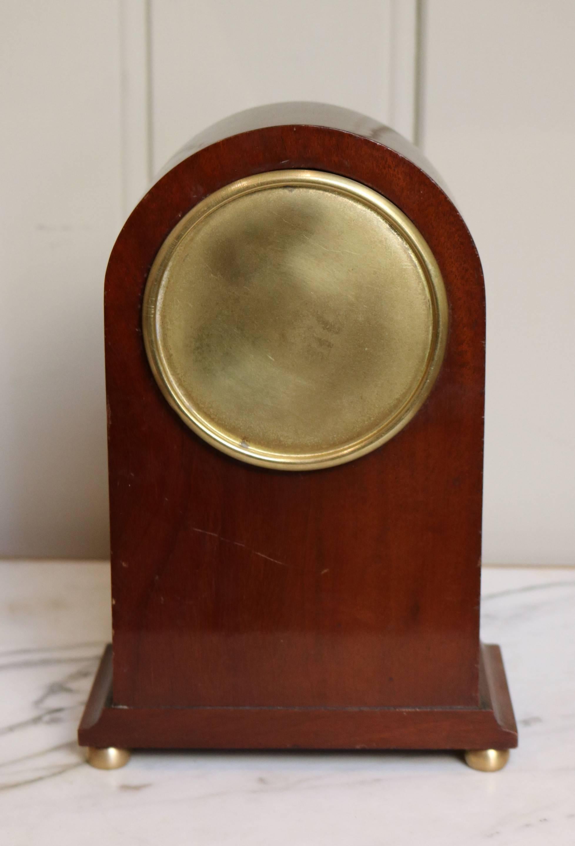 20th Century Edwardian Mahogany and Inlay Mantel Clock
