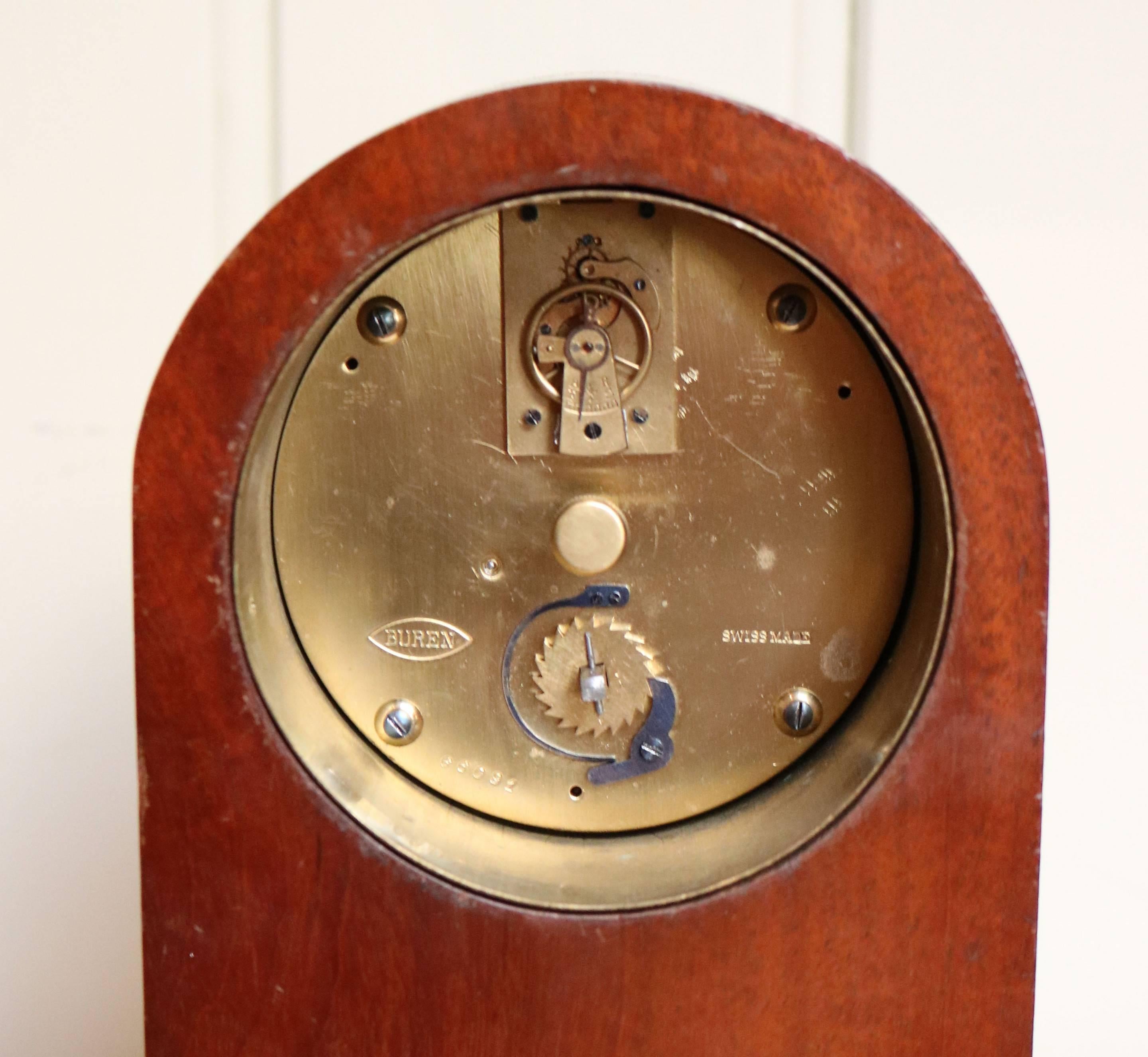 Edwardian Mahogany and Inlay Mantel Clock 2