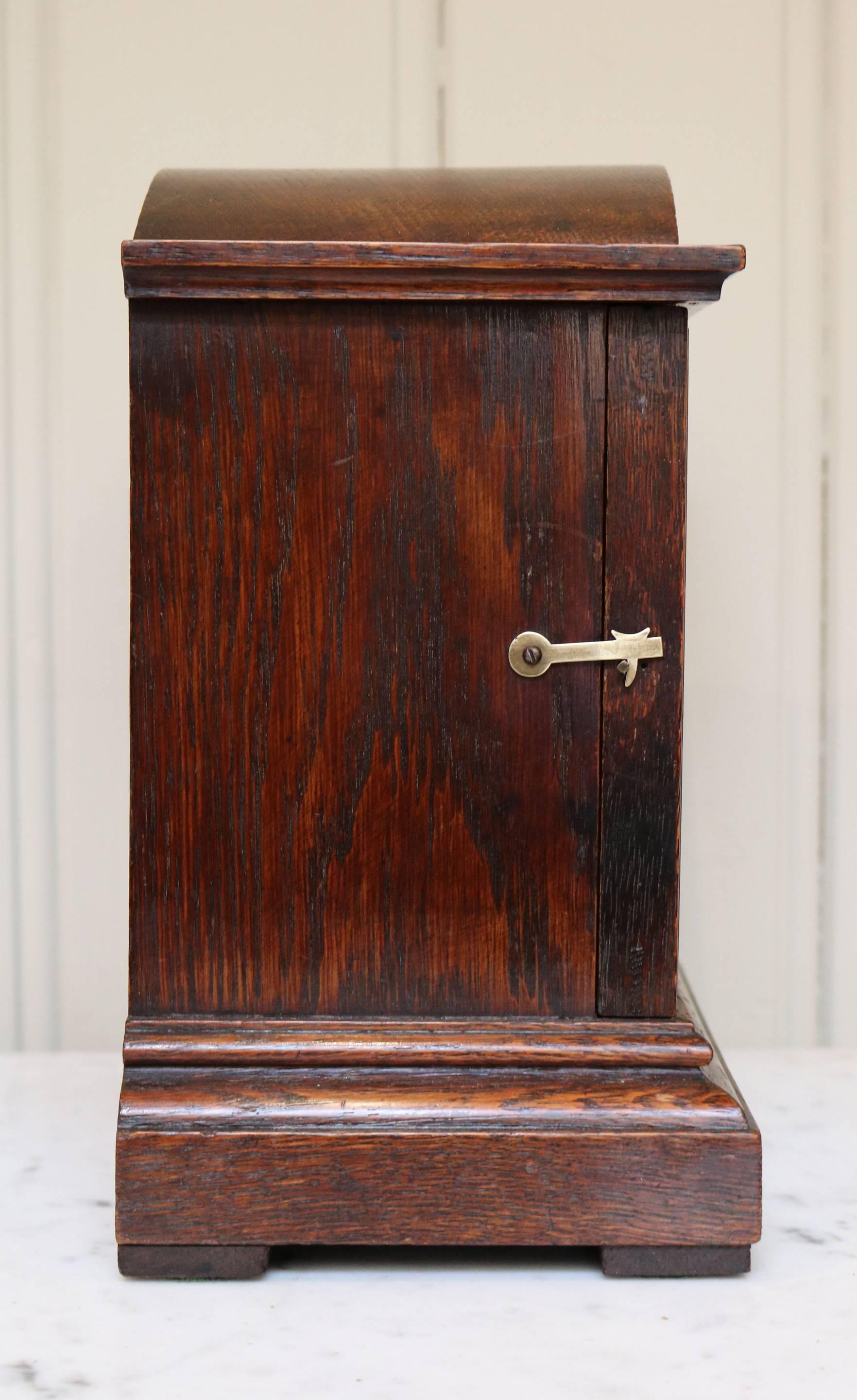 20th Century Edwardian Oak Timepiece Mantel Clock