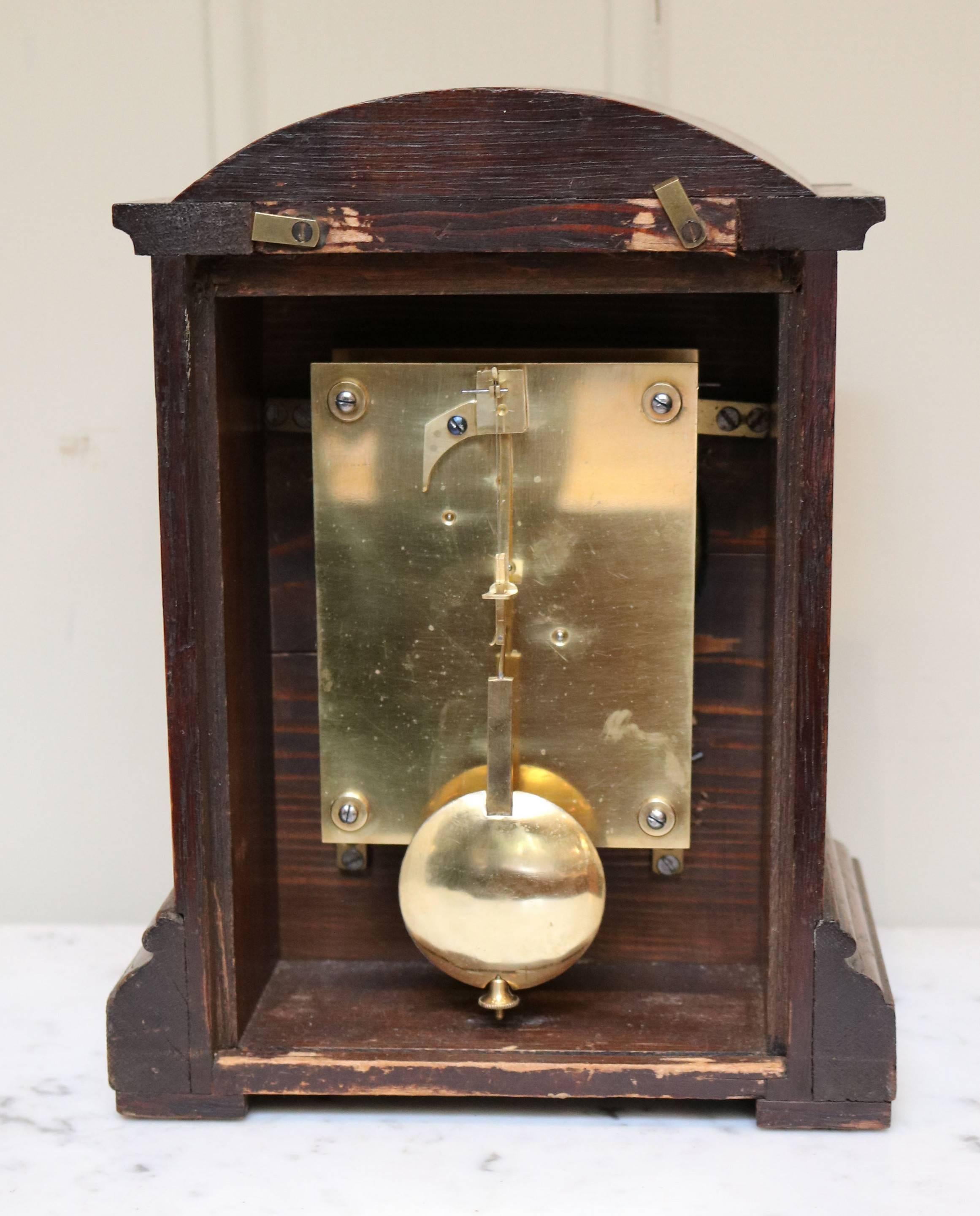 Edwardian Oak Timepiece Mantel Clock 3
