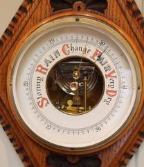 Edwardian Oak Barometer