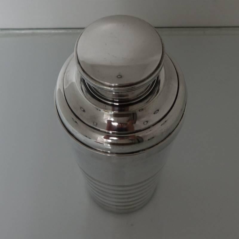 Art Deco Silver Plated French Cocktail Shaker, circa 1930