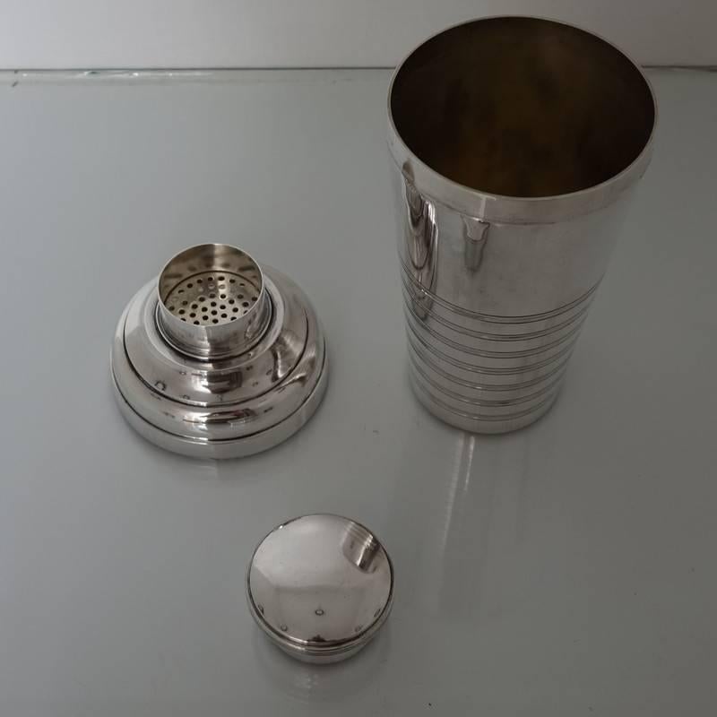20th Century Silver Plated French Cocktail Shaker, circa 1930