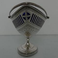 Sterling Silver 18th Century Sugar Basket by Hester Bateman, London, 1776