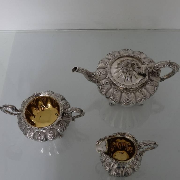 Victorian 19th Century Five Piece Silver Tea & Coffee Set Messrs Barnard For Sale 3