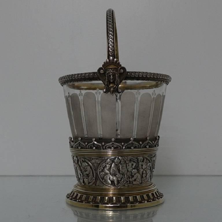 Silver Plated Victorian Ice Bucket, circa 1860 Elkington & Co For Sale 1
