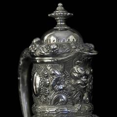 Pair of Antique English Silver Mounted Claret Jugs