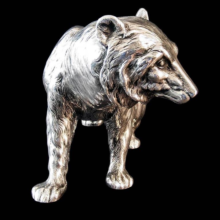Antique Silver Bear at 1stDibs