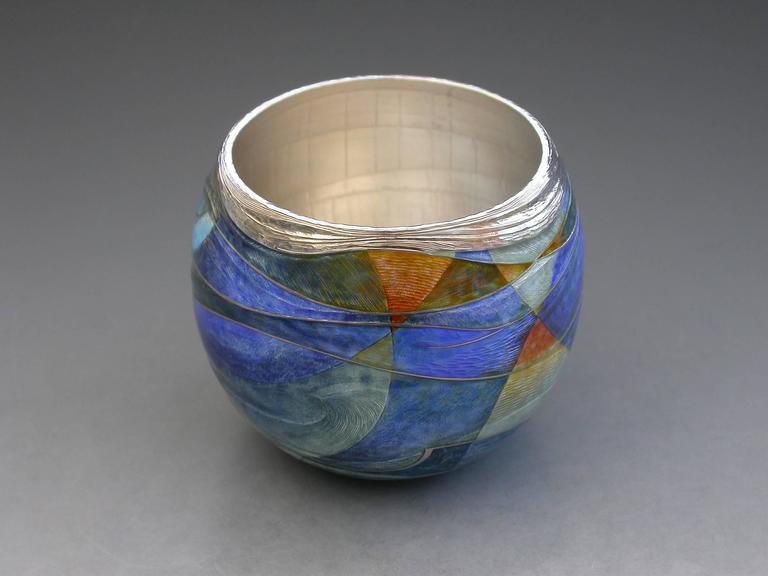 Contemporary Silver and Enamel Tumbler Cup, Jane Short at 1stDibs