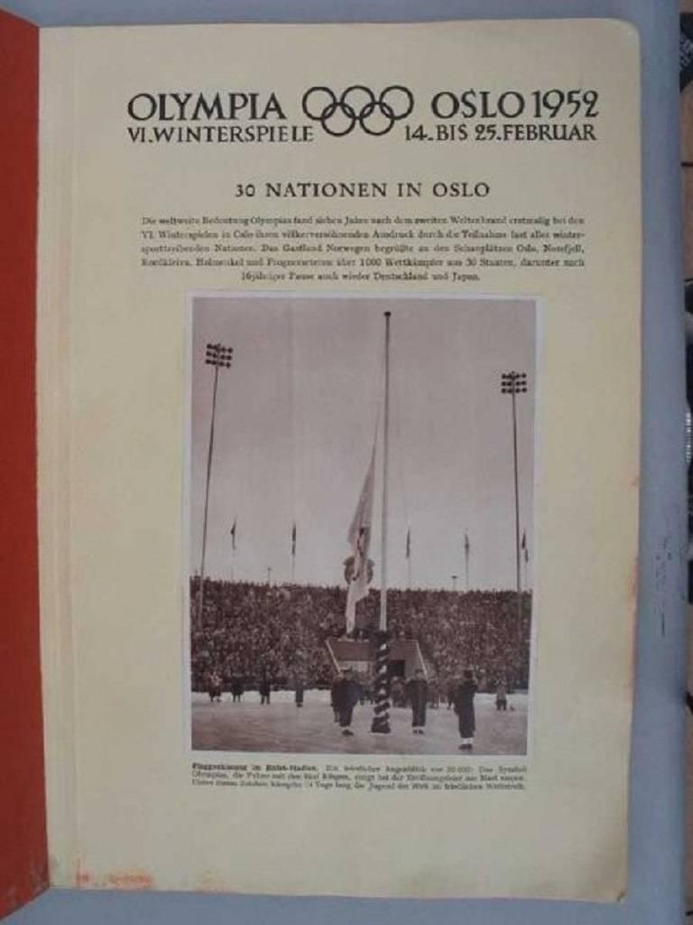 Olympiade 1952 Oslo 1952. Der 6. Olympische Winterspiele Bilder Sammelband. Fotoalbum für Sammler.