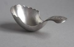 An extremely rare George III "Thumb Scoop" Caddy Spoon made by Joseph Taylor