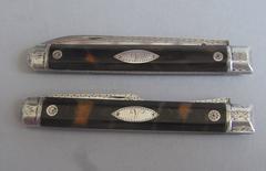 An extremely rare George III Tortoiseshell Pique Folding Fruit Knife & Fork.