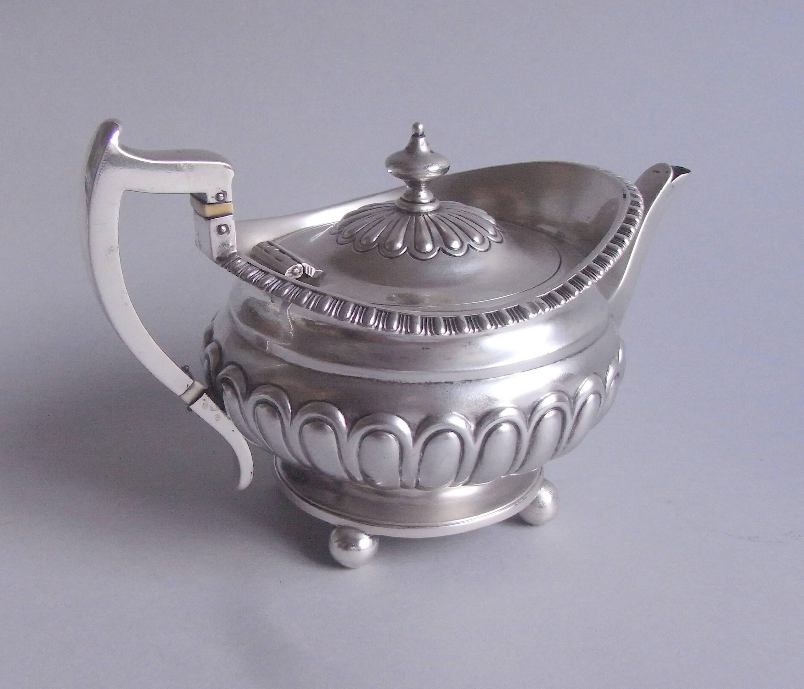 Scottish A rare George III Saffron Teapot made in Edinburgh by William Marshall.