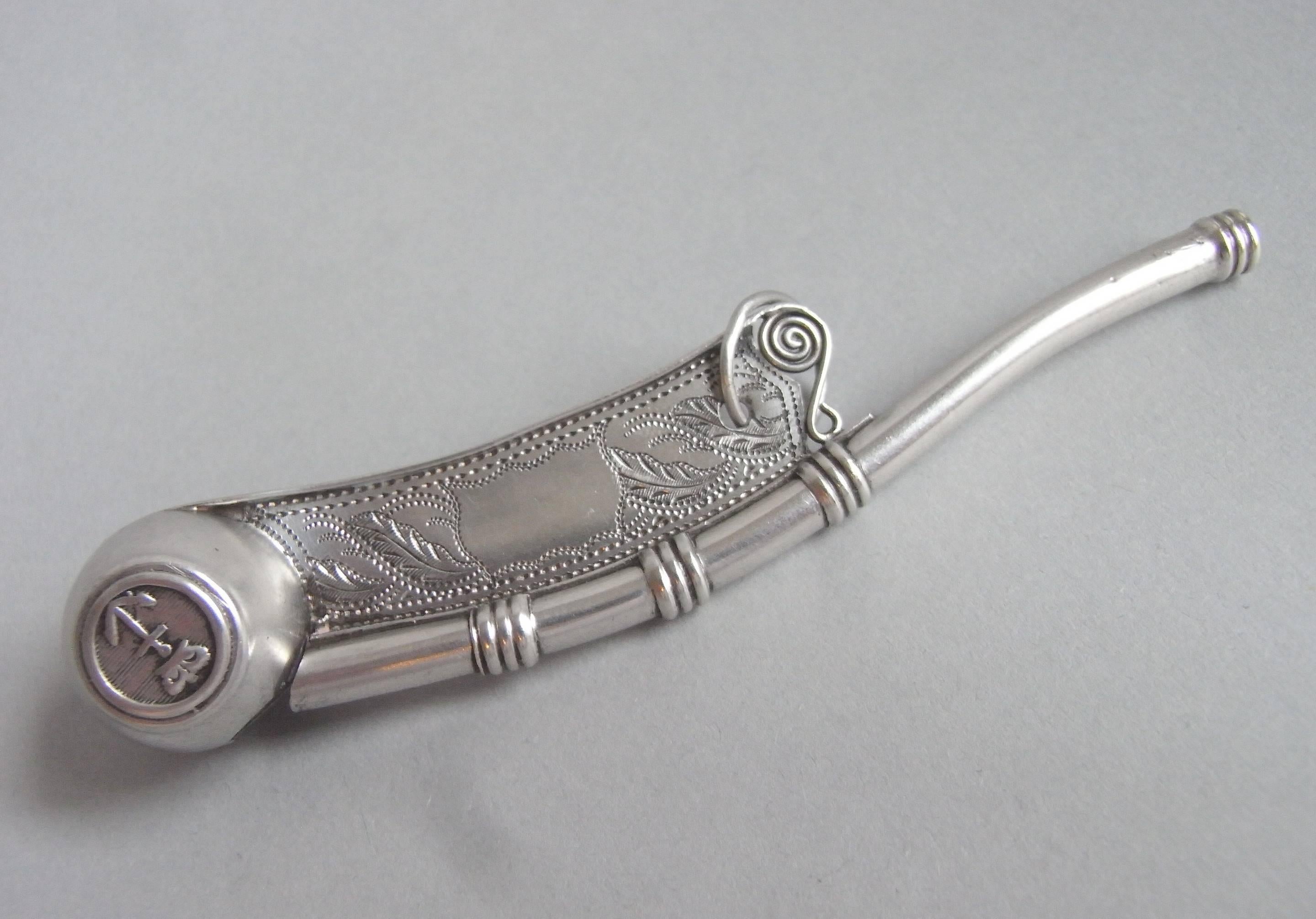 English A very rare Bosun's Whistle made in Birmingham in 1856 by Hilliard & Thomason.