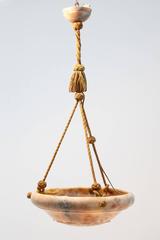 Art Deco Carved Alabaster Chandelier Ceiling Light