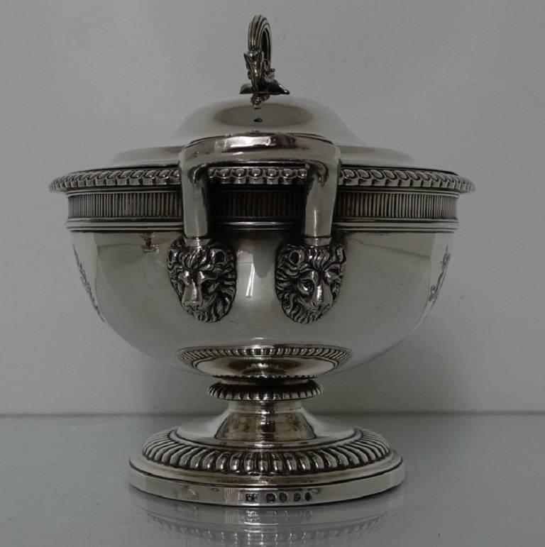 Pair of Antique George III Sterling Silver Sauce Tureens, London For Sale 1