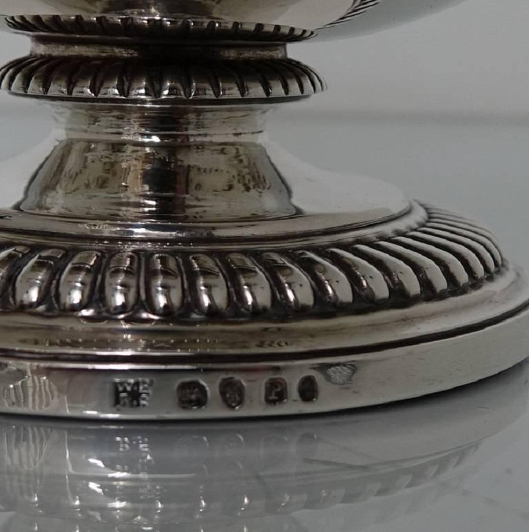Pair of Antique George III Sterling Silver Sauce Tureens, London For Sale 5