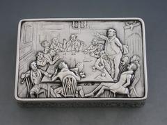 Victorian Silver Raised Relief Snuff Box 'Mr Pickwick'