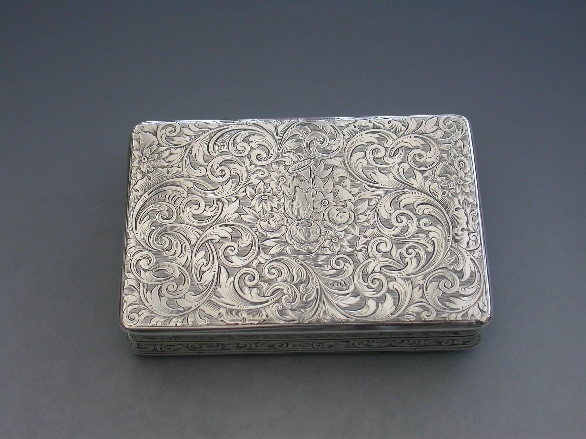 Victorian Silver Raised Relief Snuff Box 'Mr Pickwick' 2