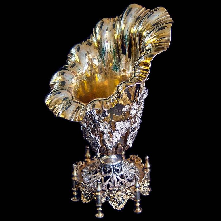 Pair of Antique Turkish Silver Vases For Sale at 1stdibs