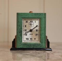 Art Deco Travelling Alarm Clock and Case