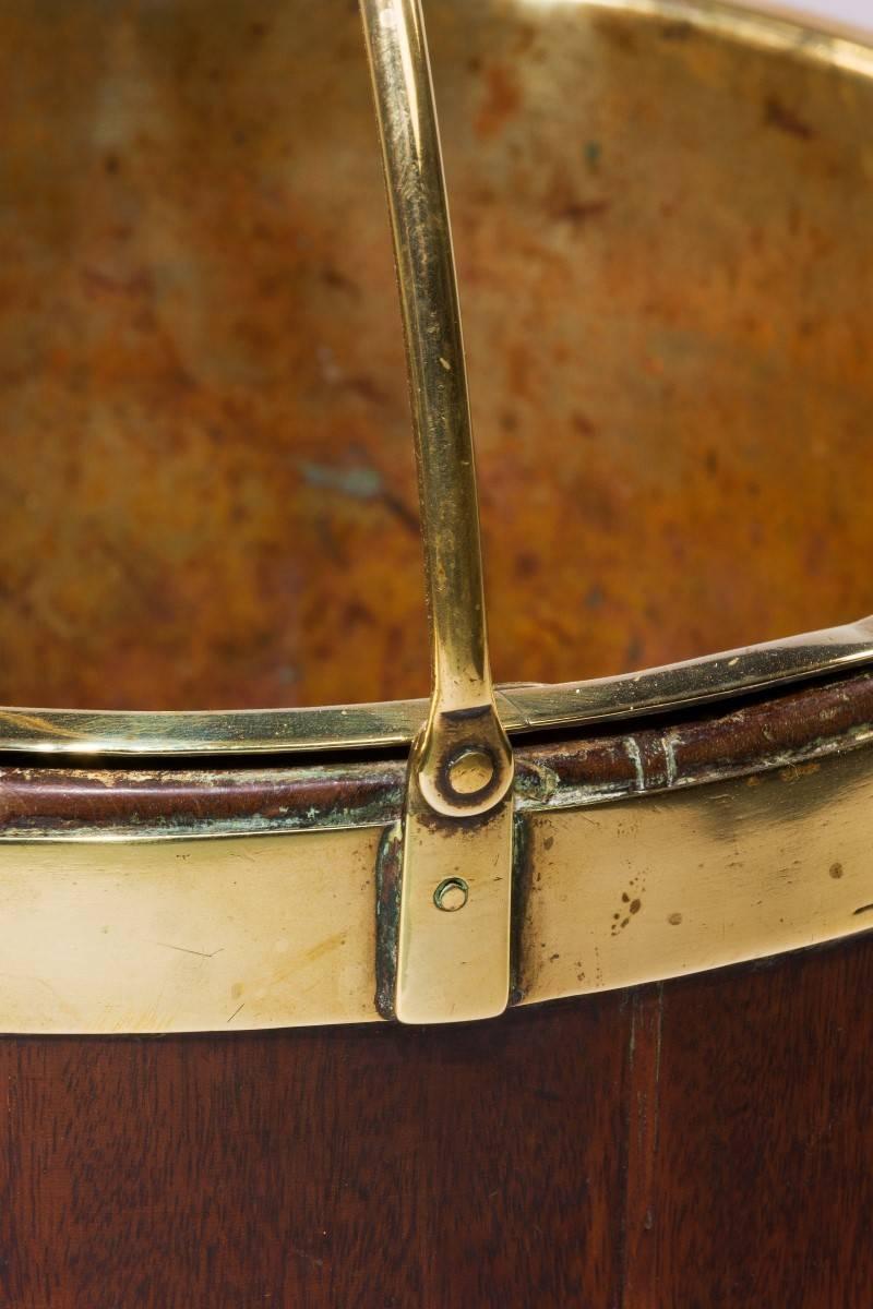 English 18th Century Brass Bound Bucket For Sale